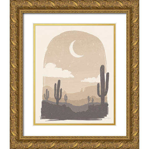 Desert II Neutral Gold Ornate Wood Framed Art Print with Double Matting by Penner, Janelle