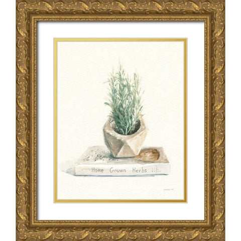 Grown at Home I Cream Gold Ornate Wood Framed Art Print with Double Matting by Nai, Danhui