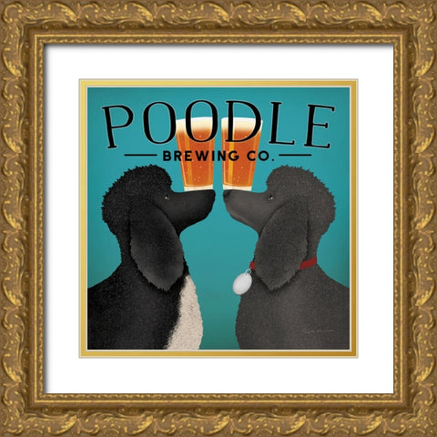 Double Poodle Brewing Gold Ornate Wood Framed Art Print with Double Matting by Fowler, Ryan