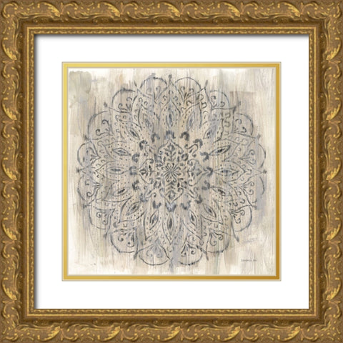 Concentric Gold Ornate Wood Framed Art Print with Double Matting by Nai, Danhui