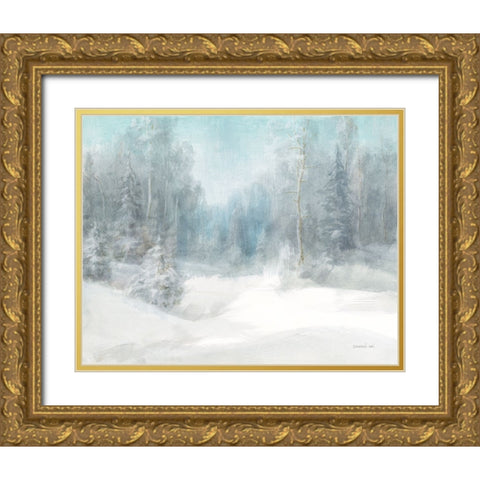 Peaceful Winter Gold Ornate Wood Framed Art Print with Double Matting by Nai, Danhui