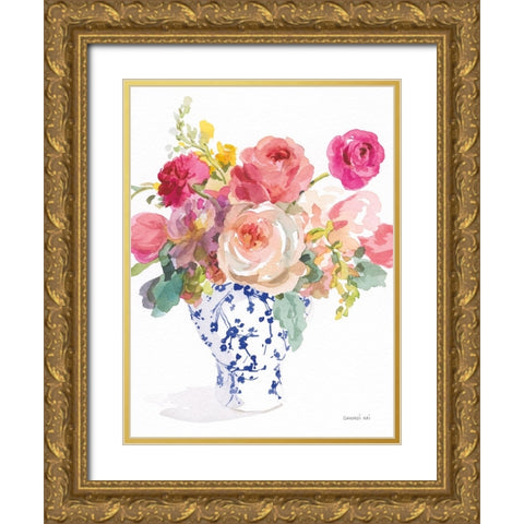 Sunday Bouquet II Gold Ornate Wood Framed Art Print with Double Matting by Nai, Danhui