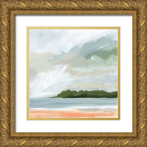 Lake Beach Gold Ornate Wood Framed Art Print with Double Matting by Munger, Pamela