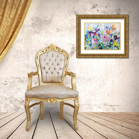 High Summer Garden II Gold Ornate Wood Framed Art Print with Double Matting by Nai, Danhui