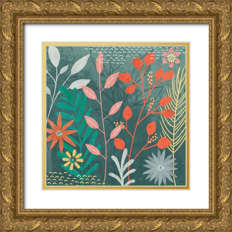 Fresh Petals II Gold Ornate Wood Framed Art Print with Double Matting by Charron, Veronique