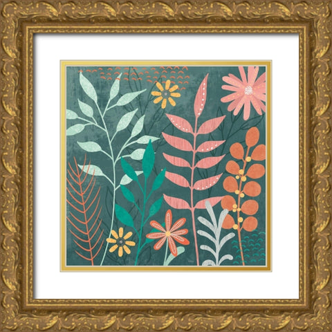 Fresh Petals III Gold Ornate Wood Framed Art Print with Double Matting by Charron, Veronique