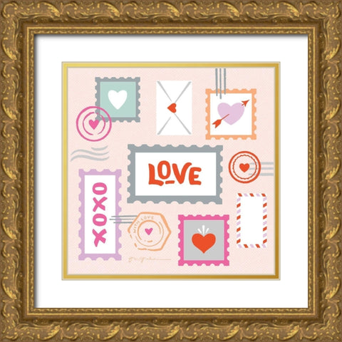 Just My Type V Gold Ornate Wood Framed Art Print with Double Matting by Graham, Gia