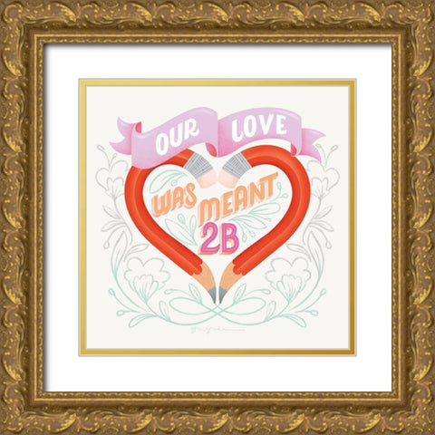 Just My Type VI Gold Ornate Wood Framed Art Print with Double Matting by Graham, Gia