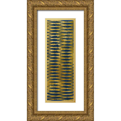 Juxtapose II Panel IV Gold Ornate Wood Framed Art Print with Double Matting by Warrick, Cheryl