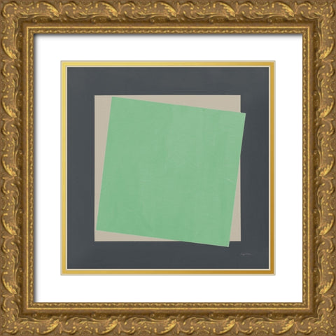 Geo Core Green Gold Ornate Wood Framed Art Print with Double Matting by Tillmon, Avery