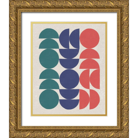 Make it Mod II Green Gold Ornate Wood Framed Art Print with Double Matting by Hershey, Moira