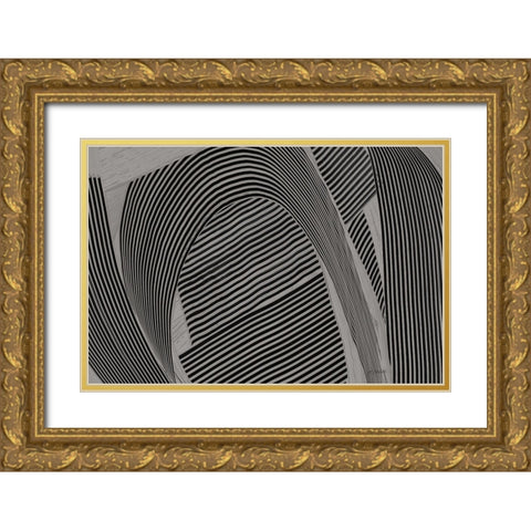 Weaving I Gray Crop Gold Ornate Wood Framed Art Print with Double Matting by Schick, Mike