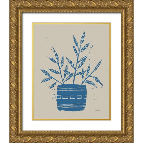 Vallarta Blue Botanical Sketches IX Gold Ornate Wood Framed Art Print with Double Matting by Tavoletti, Anne