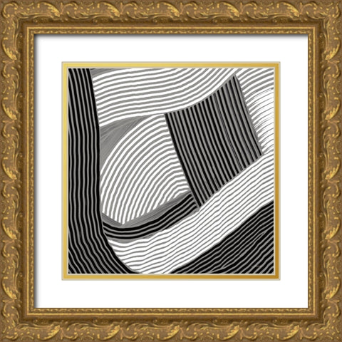 Weaving III Paloma Gold Ornate Wood Framed Art Print with Double Matting by Schick, Mike