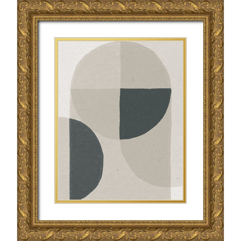 Soft Rain II Dark Gray Gold Ornate Wood Framed Art Print with Double Matting by Hershey, Moira