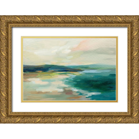 Pastel Lake Gold Ornate Wood Framed Art Print with Double Matting by Vassileva, Silvia