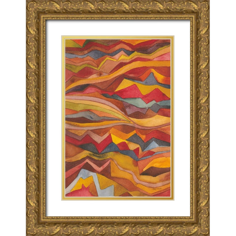 Painted Desert I Gold Ornate Wood Framed Art Print with Double Matting by Warrick, Cheryl