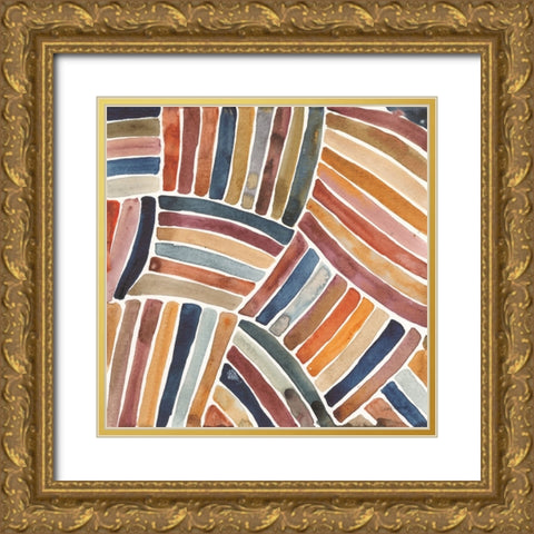 Furrow I Gold Ornate Wood Framed Art Print with Double Matting by Warrick, Cheryl