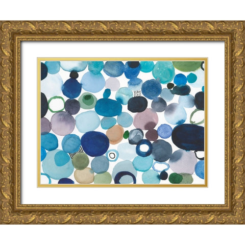 Toggle Pebbles Gold Ornate Wood Framed Art Print with Double Matting by Warrick, Cheryl