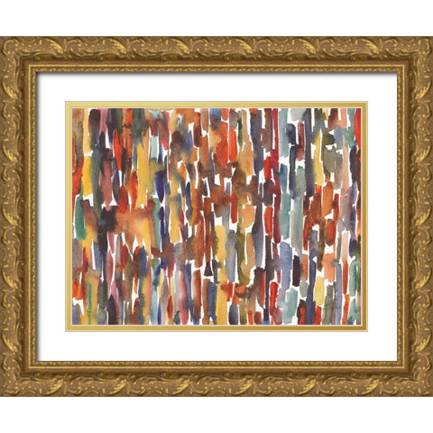 Strata II Gold Ornate Wood Framed Art Print with Double Matting by Warrick, Cheryl