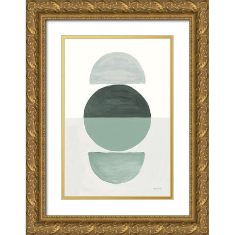 In Between I Eucalyptus Gold Ornate Wood Framed Art Print with Double Matting by Nai, Danhui