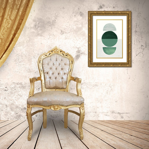 In Between I Green Gold Ornate Wood Framed Art Print with Double Matting by Nai, Danhui