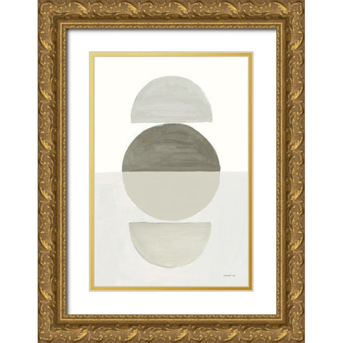 In Between I Neutral Gold Ornate Wood Framed Art Print with Double Matting by Nai, Danhui