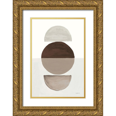 In Between I Earth Gold Ornate Wood Framed Art Print with Double Matting by Nai, Danhui