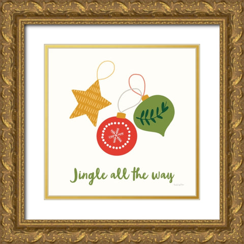 Merry Everything III Script Gold Ornate Wood Framed Art Print with Double Matting by Charro, Mercedes Lopez