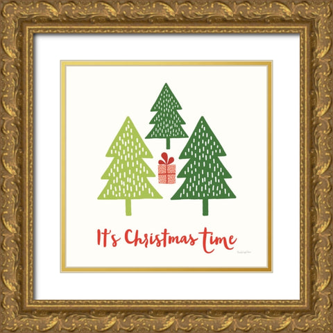 Merry Everything IV Script Gold Ornate Wood Framed Art Print with Double Matting by Charro, Mercedes Lopez