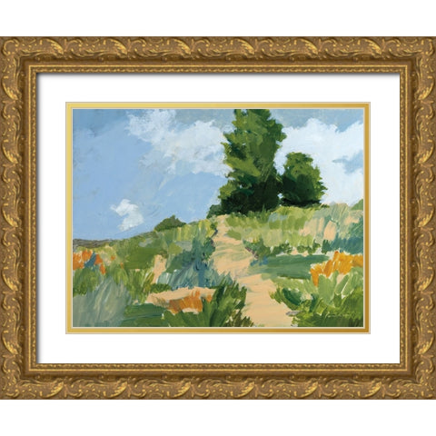 Morning Walk Gold Ornate Wood Framed Art Print with Double Matting by Munger, Pamela