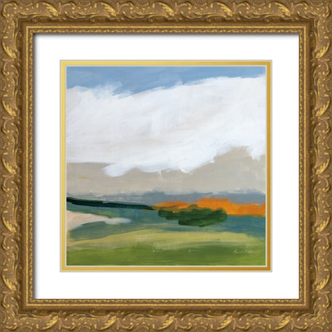 Spring Breeze Gold Ornate Wood Framed Art Print with Double Matting by Munger, Pamela