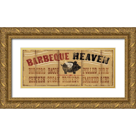 Barbeque Heaven Gold Ornate Wood Framed Art Print with Double Matting by Pela Studio