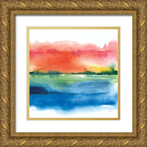 Jewel Waterway I Gold Ornate Wood Framed Art Print with Double Matting by Paschke, Chris