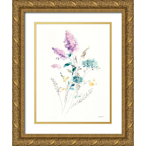 Lilac Season II Gold Ornate Wood Framed Art Print with Double Matting by Nai, Danhui