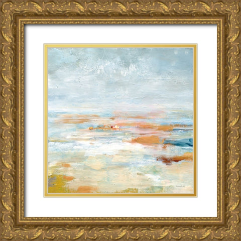 To the Sea Gold Ornate Wood Framed Art Print with Double Matting by Nai, Danhui
