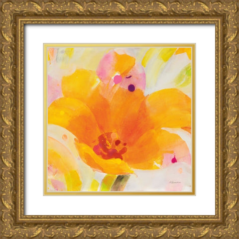 Bright Tulips I Gold Ornate Wood Framed Art Print with Double Matting by Hristova, Albena