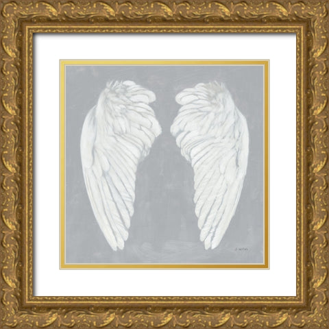 Wings I on Gray Flipped Gold Ornate Wood Framed Art Print with Double Matting by Wiens, James