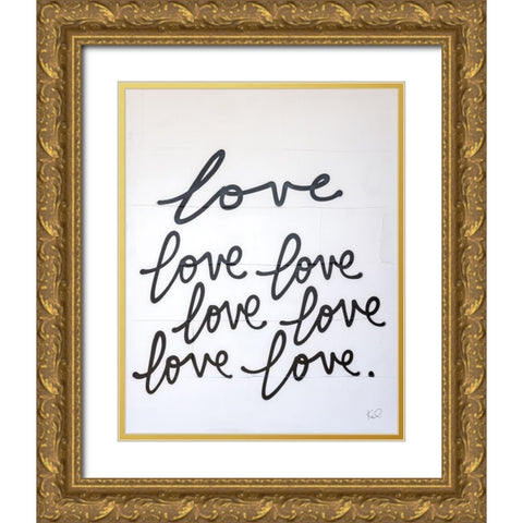 Love Times Seven Gold Ornate Wood Framed Art Print with Double Matting by Youngstrom, Kent