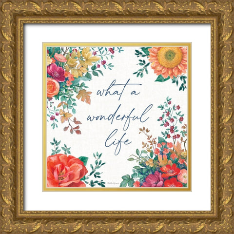 Floral Drama IV Gold Ornate Wood Framed Art Print with Double Matting by Grove, Beth