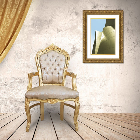 Skyscaper V Bright Gold Ornate Wood Framed Art Print with Double Matting by Aledanda