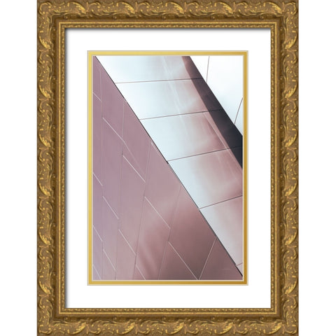 Skyscaper VI Bright Gold Ornate Wood Framed Art Print with Double Matting by Aledanda