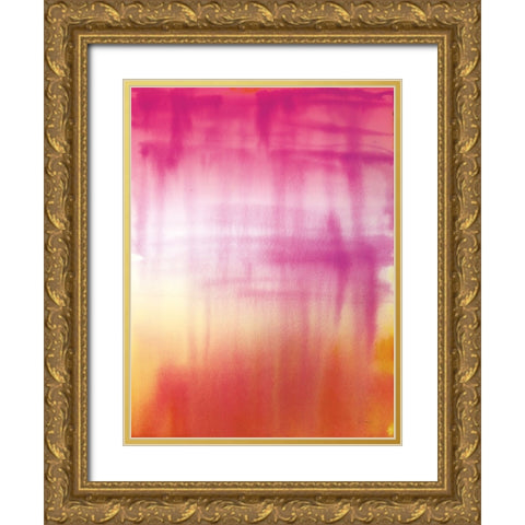 Dip Dye II Bright Gold Ornate Wood Framed Art Print with Double Matting by Schlabach, Sue