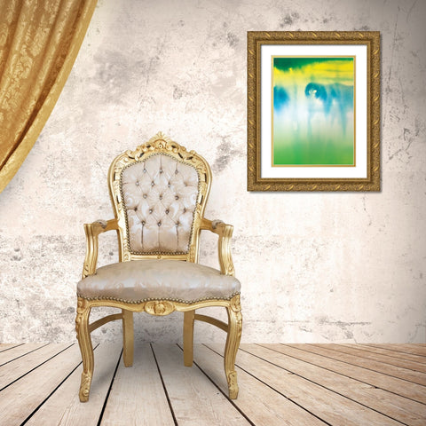 Dip Dye III Bright Gold Ornate Wood Framed Art Print with Double Matting by Schlabach, Sue