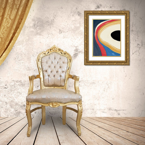 In the Groove II Retro Gold Ornate Wood Framed Art Print with Double Matting by Nai, Danhui