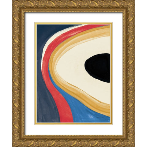 In the Groove II Retro Gold Ornate Wood Framed Art Print with Double Matting by Nai, Danhui