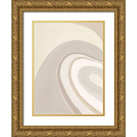 In the Groove I Neutral Gold Ornate Wood Framed Art Print with Double Matting by Nai, Danhui