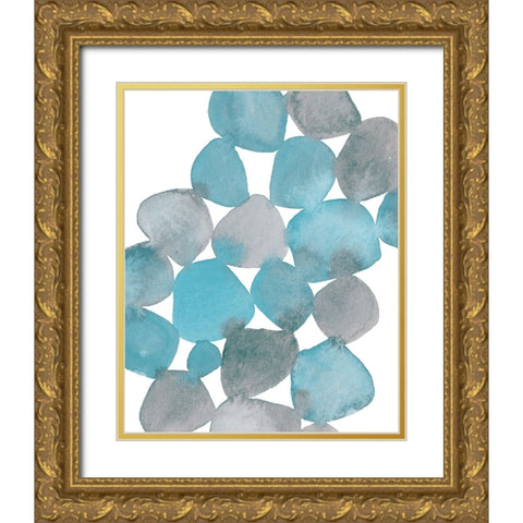 Boho Beautiful I Blue Gold Ornate Wood Framed Art Print with Double Matting by Hershey, Moira