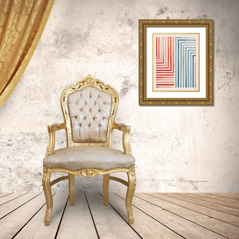 Red and Blue Sunset III Gold Ornate Wood Framed Art Print with Double Matting by Marshall, Laura