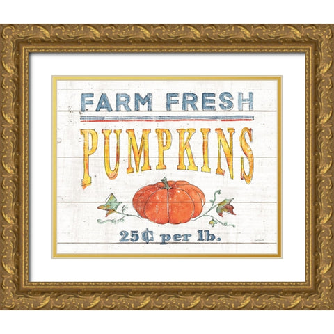 Fall Flair IV Shiplap Gold Ornate Wood Framed Art Print with Double Matting by Tavoletti, Anne